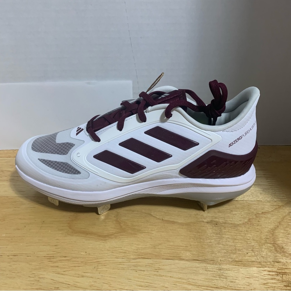adidas womens Athletic Cleats White Burgundy
